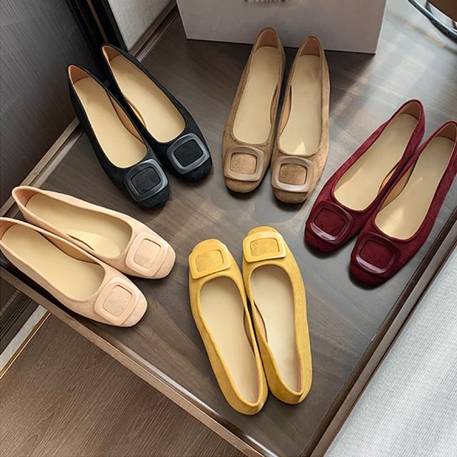FRAISO-Round Toe Buckled Flats