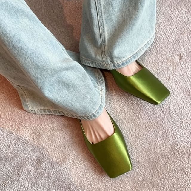 FRAISO-Square Toe Low Heel Mules