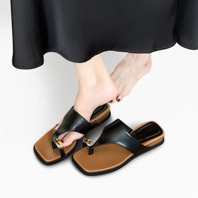 FRAISO-Wedge Heel Square Toe Sandals