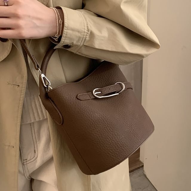 Fran San-Faux Leather Bucket Bag