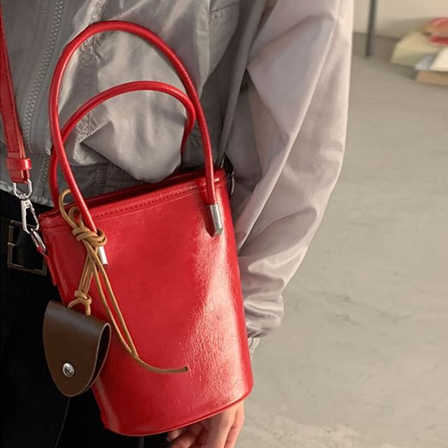 Fran San-Faux Leather Plain Bucket Bag