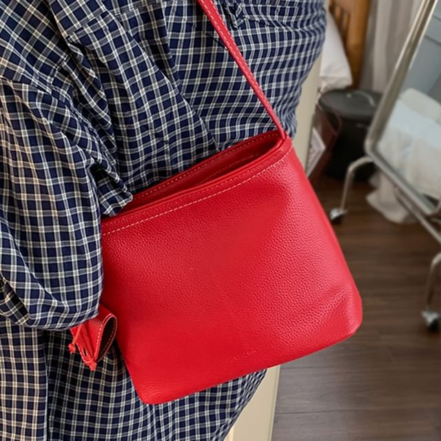Fran San-Faux Leather Plain Shoulder Bag