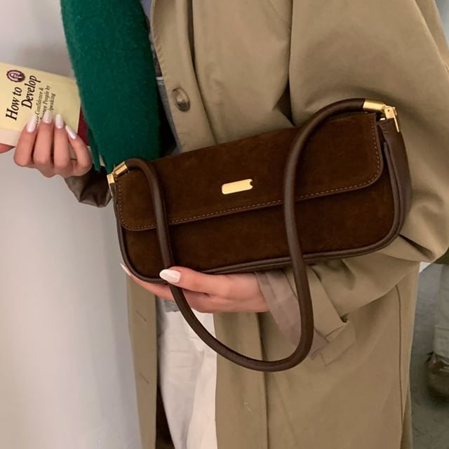 Fran San-Faux Suede Flap Shoulder Bag