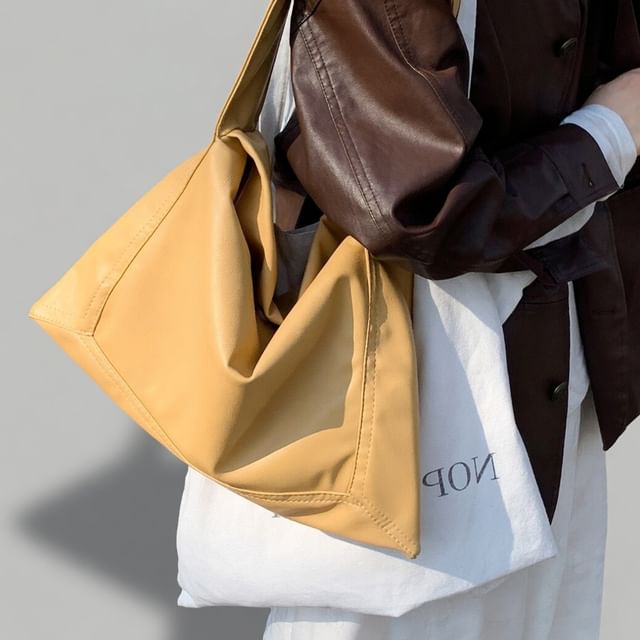 Fran San-Plain Faux Leather Shoulder Bag