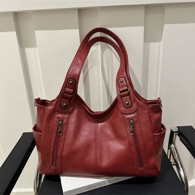 Fran San-Plain Faux Leather Tote Bag