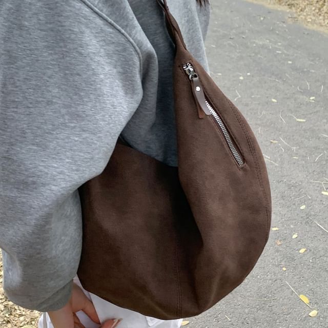 Fran San-Plain Faux Suede Crossbody Bag