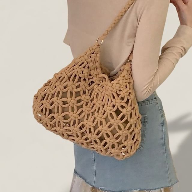 Fran San-Plain Woven Shoulder Bag