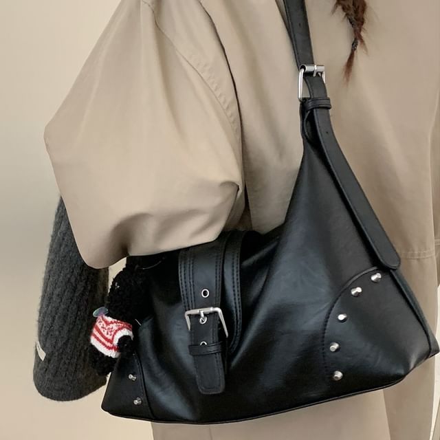 Fran San-Studded Buckled Shoulder Bag