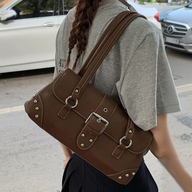 Fran San-Studded Buckled Tote Bag