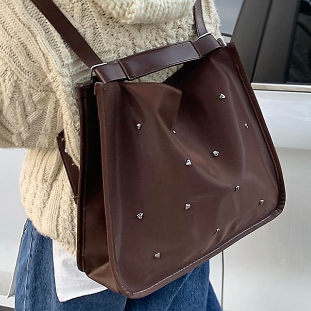 Fran San-Studded Faux Leather Backpack