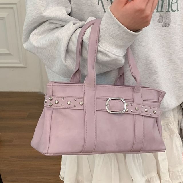 Fran San-Studded Faux Leather Handbag