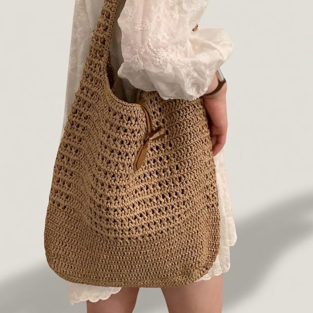 Fran San-Toggle Straw Crossbody Bag