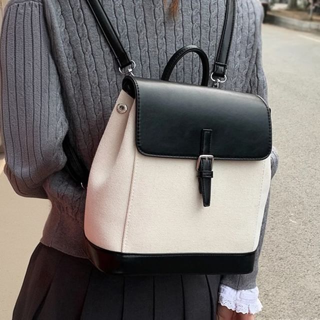 Fran San-Two Tone Flap Backpack