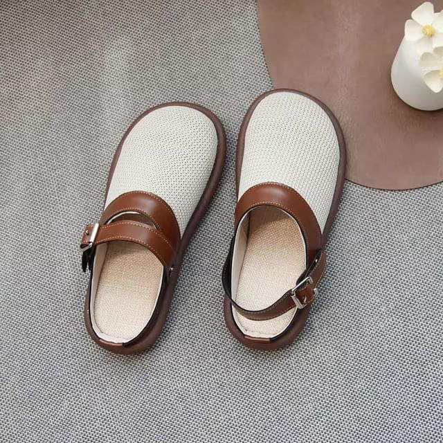 Freesia-Contrast Trim Slingback Sandals
