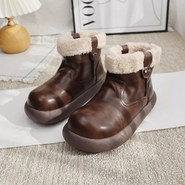 Freesia-Fleece Lined Short Snow Boots