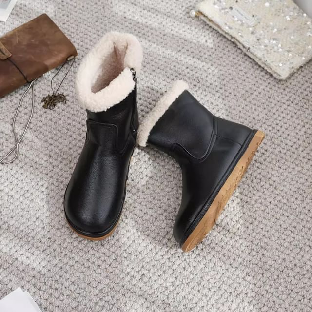 Freesia-Fleece Lined Zip Snow Short Boots