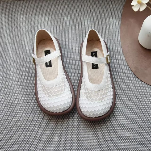 Freesia-Mesh Mary Jane Shoes