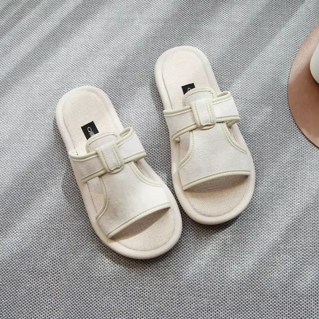 Freesia-Plain Cutout Slide Sandals