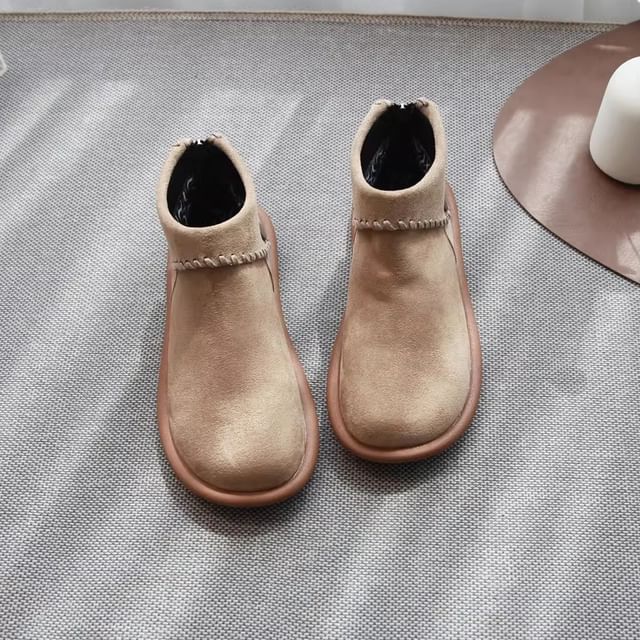 Freesia-Plain Faux Suede Ankle Boots