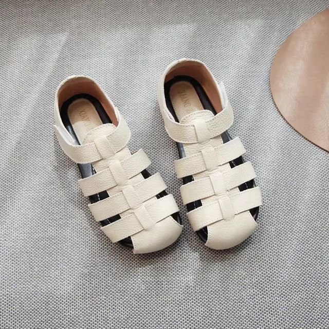 Freesia-Plain Genuine Leather Gladiator Sandals