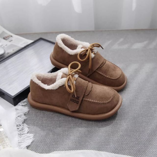 Freesia-Platform Faux Suede Lace Up Shoes