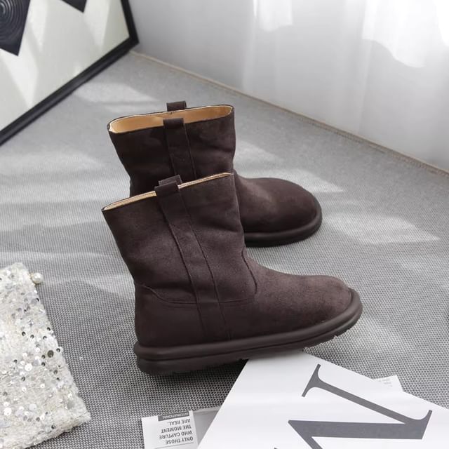 Freesia-Platform Faux Suede Short Boots