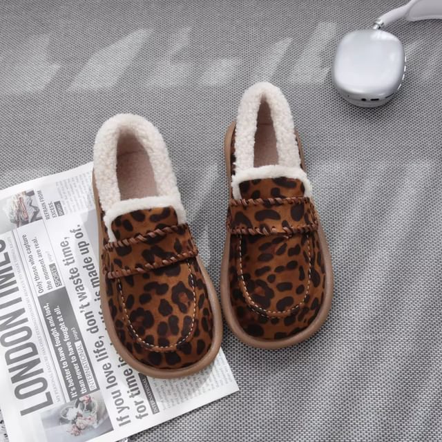 Freesia-Platform Fleece-Lined Faux Suede Slip Ons
