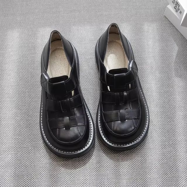Freesia-Platform Woven Panel Shoes