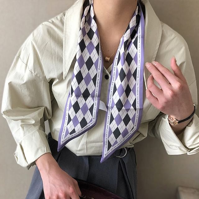 Frior-Argyle Narrow Scarf