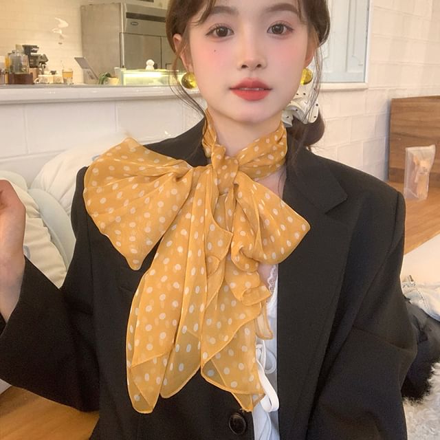 Frior-Dotted Sheer Scarf
