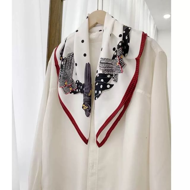 Frior-Dotted Square Scarf