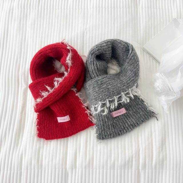 Frior-Fringed Knit Scarf