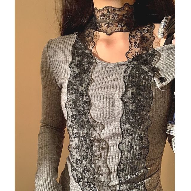 Frior-Lace Narrow Scarf