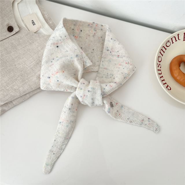 Frior-Melange Knit Triangle Scarf