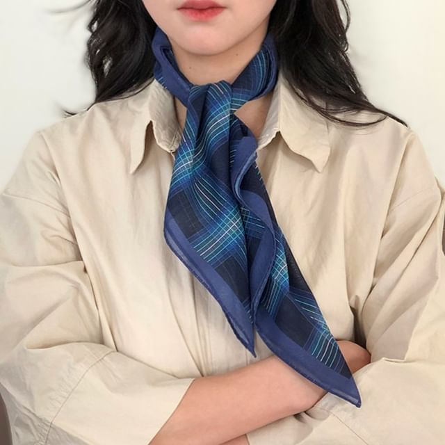 Frior-Plaid Square Scarf