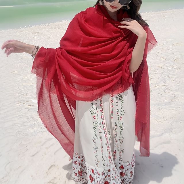 Frior-Plain Fray Scarf