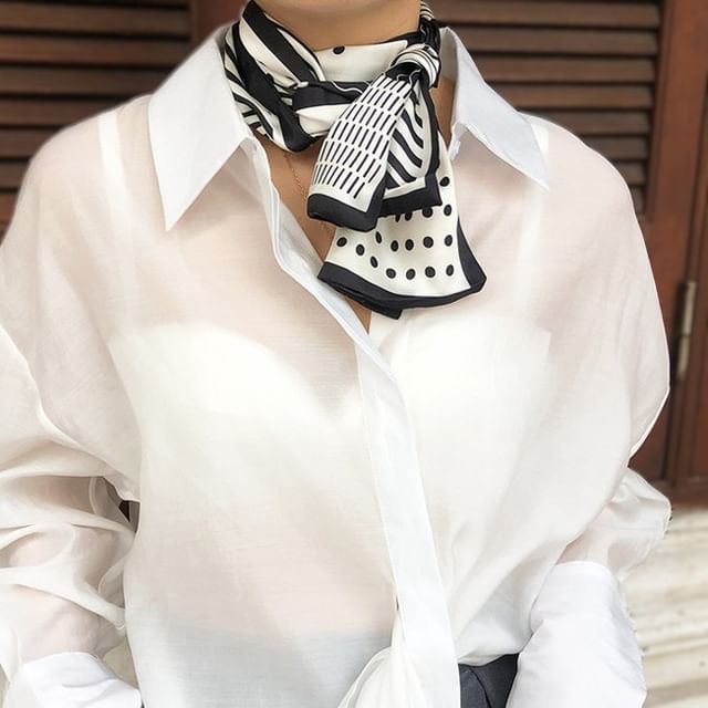 Frior-Polka Dot Narrow Scarf
