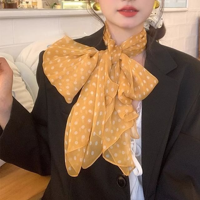 Frior-Polka Dot Sheer Scarf