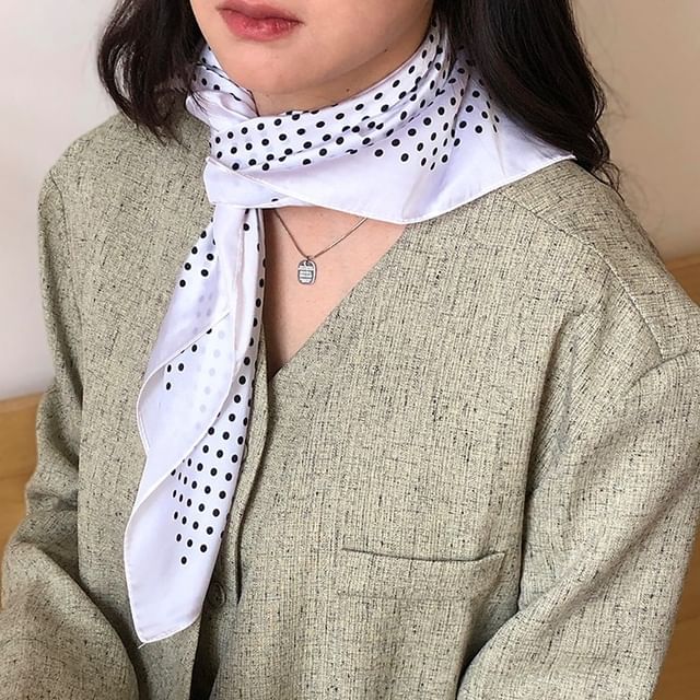 Frior-Polka Dot Square Scarf