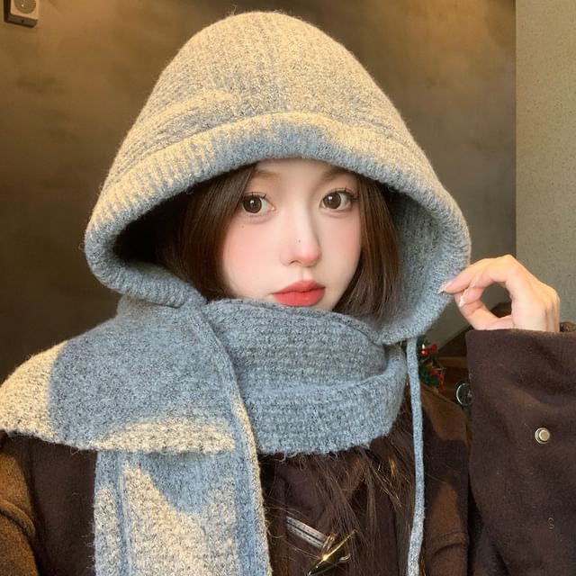 FROME-Plain Hooded Scarf