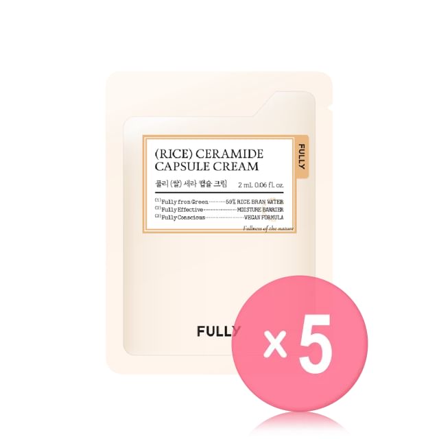 FULLY-Rice Ceramide Capsule Cream Sachet 5pcs Bundle Set