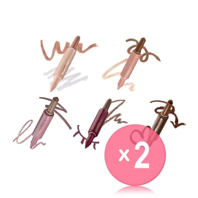 fwee-Long-Lasting Dual Coloring Stick Eye Shadow - 5 Colors 2pcs Bundle Set