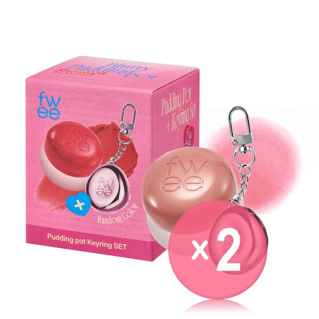 fwee-Pudding Pot Keyring Set - 35 colors 2pcs Bundle Set