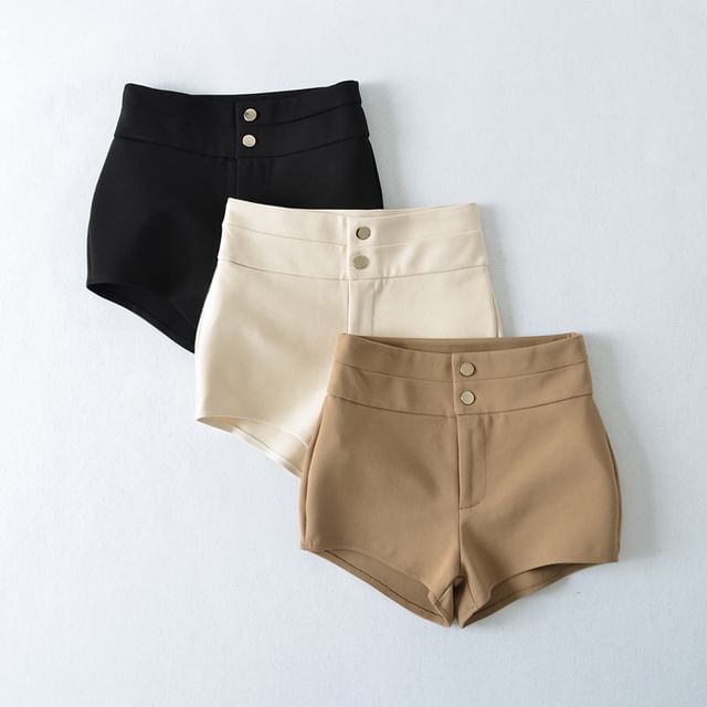Gangacore-High Waist Plain Hot Pants