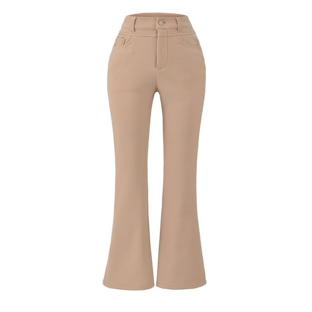Gangacore-Mid Rise Plain Flare Pants