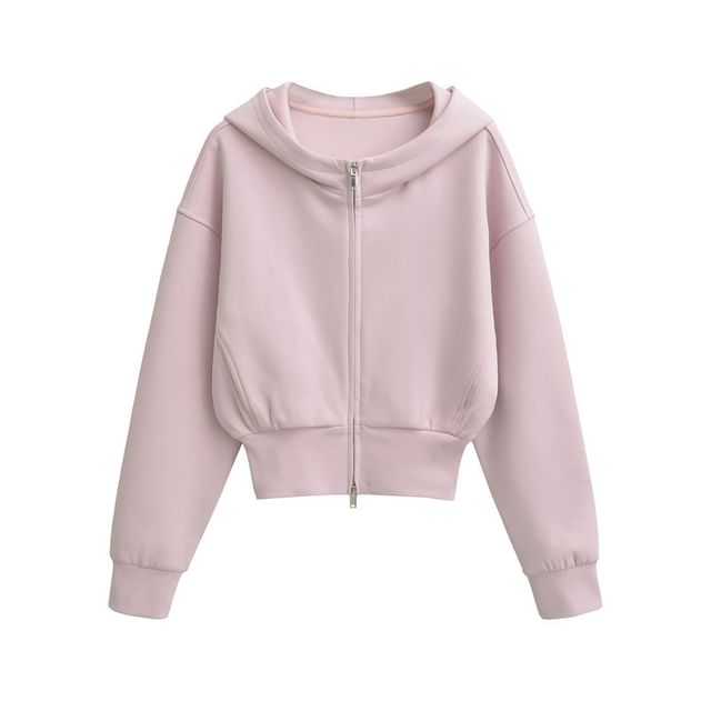 Gangacore-Plain Zip Hoodie