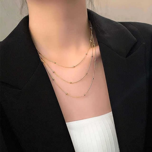 Gaya-Beaded Station Layered Necklace