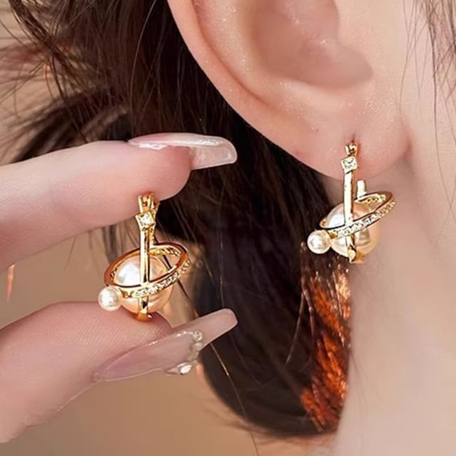 Gaya-Faux Pearl Drop Earring