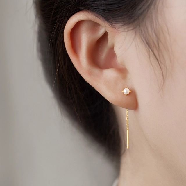 Gaya-Faux Pearl Drop Earring
