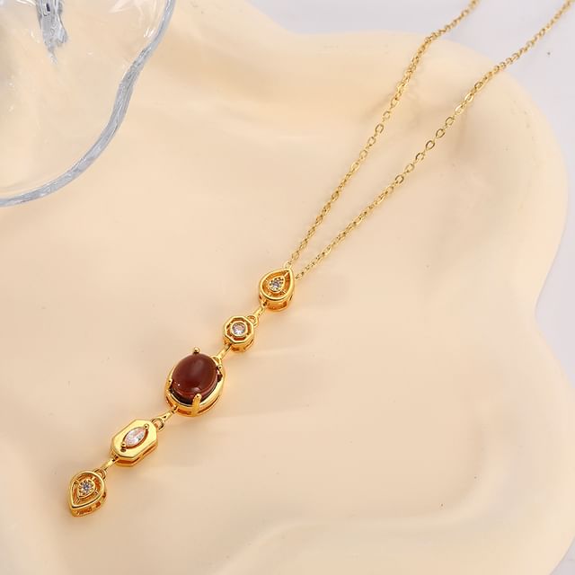 Gaya-Gemstone Lariat Necklace